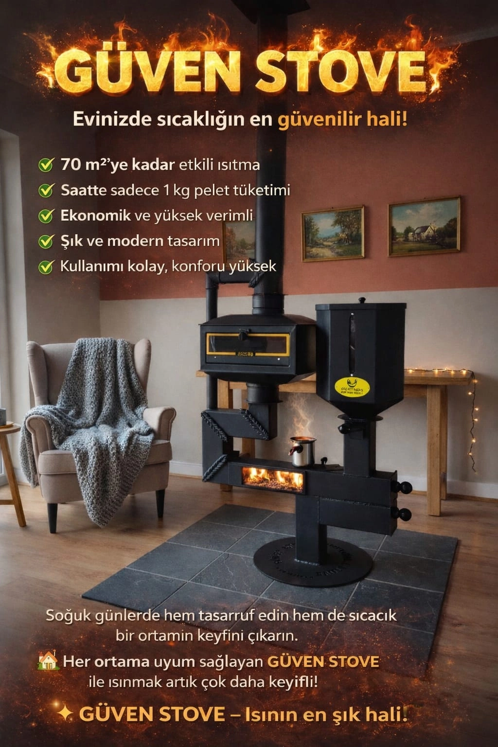CozyStove Pelet Soba